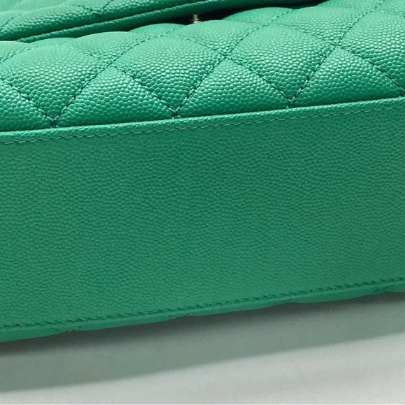 CHANEL Green Caviar Coco Top Handle Flap Bag Small GHW - Picture 9 of 15